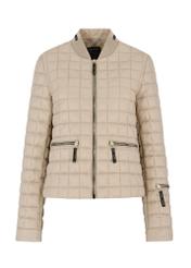 Beige insulated quilted jacket for women KURDT-0505-81(W24)-04