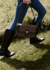 Small brown checkered bag TOREC-1328-1P(Z26)
