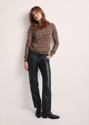 Women's cotton sweater SWEDT-0248-86(Z25), product visible from the front on the model, the entire silhouette is visible.
