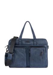 Men's navy blue leather bag TORMS-0046N-69(Z24)-01