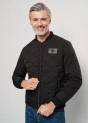 Men's black quilted bomber jacket KURMT-0328-99(W24)-01