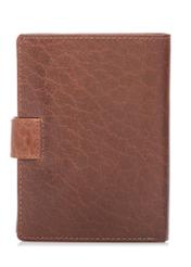 Men's leather wallet in cognac color PORMS-0692-1H(W26) - product view from the back, on a white background.