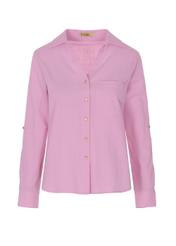 Pink cotton shirt for women KOSDT-0092-34(W22)-02