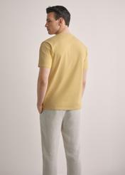 Men's yellow T-shirt TSHMT-0120-2B(W26), back view of the product on the model. Half of the silhouette visible.