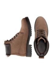 Brown leather lace-up men's ankle boots BUTYM-0514-89(Z25)