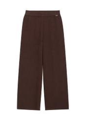Dark brown women's viscose trousers SPODT-0116-1I(Z26), front product view on white background.