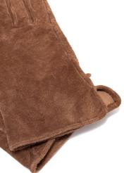 Camel suede gloves  REKDS-0099-1D(Z26) - close-up of the detail on a white background.