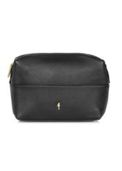 Women's black leather cosmetic bag TORES-0976-99(W24)-01