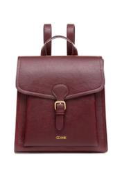 Burgundy medium elegant women's backpack TOREC-0985A-49(Z25), front product view on white background.