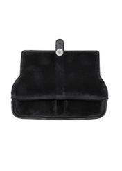 Black leather case PORMS-0539A-99(Z25) - open product from above on white background.