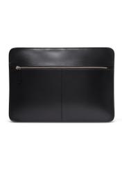 Black leather men's briefcase TORMS-0532-99(Z26), product view from the back on a white background.