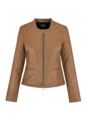 Women's cocoa leather jacket KURDS-0485-1353(W24)-05