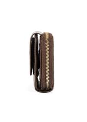 Brown women's croco wallet PORES-0953-89(W25) - side view of the product on a white background.