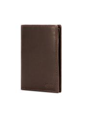 Men's brown leather wallet PORMS-0672-89(Z25), diagonal product view on a white background.