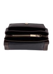 Dark brown leather women's shoulder bag TORES-1347-1I(Z26), product view from above on a white background.
