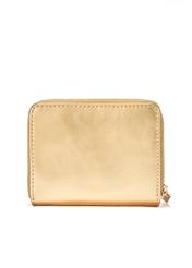 Women's leather wallet in gold color PORES-0960-28(W25), back view of the product on a white background.