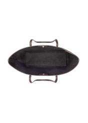 Large women's leather handbag in dark brown color TORES-1397-1I(Z26), product view inside on white background.