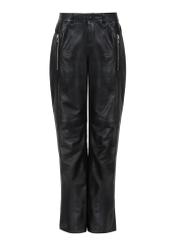 Black leather pants for women SPODS-0036-5339(Z23)-03