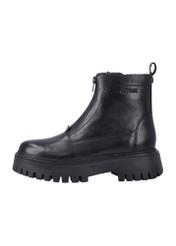 Black leather women's ankle boots BUTYD-1291-99(Z26), side view of the product on a white background.