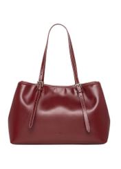 Large burgundy shopper bag TOREC-1381-4C(Z26), front view on a white background.