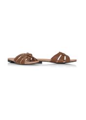 Brown women's plaid flip-flops BUTYD-1079-24(W24)-02