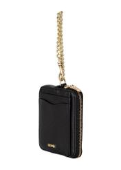 Small black leather wallet with chain PORES-0885-99(Z23)-02