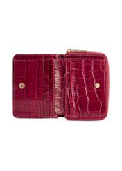 Pink croco women's wallet PORES-0888B-31(Z25), product view inside on white background.