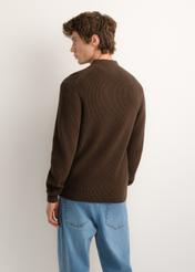 Dark brown men's sweater SWEMT-0175-1I(Z26)