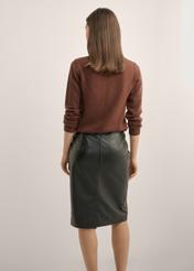 Brown women's cashmere and wool sweater SWEDT-0251A-1H(Z26)