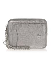 Small silver leather wallet with chain PORES-0873-92(Z23)-01