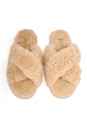 Beige women's wool slippers BUTYD-1321-1B(Z26)