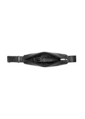 Black leather semi-circular women's handbag TORES-1178-99(Z25), product view inside on white background.