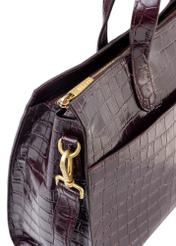 Burgundy large croco leather handbag TORES-1132E-49(Z25)