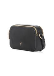 Black small leather women's handbag TORES-1262-99(W26) - diagonal product view, on a white background.