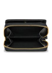 Small black women's wallet with handle POREC-0395A-99(Z25), product view inside on white background.