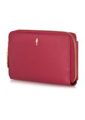 Pink leather women's belt wallet PORES-0897-34(W24)-05