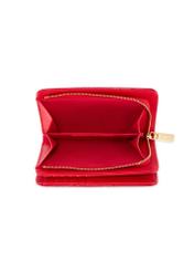 Red croco women's wallet POREC-0353A-42(Z25) - product view of the open product from above on a white background.