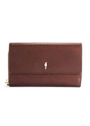 Medium brown women's wallet PORES-0965-89(Z25), product view from the front on a white background.