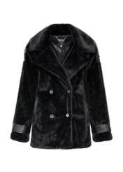 Black short women's fur coat FUTDP-0043-99(Z24)-05