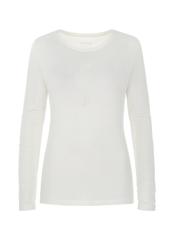 Kremowa bluzka damska longsleeve LSLDT-0024-12(W22)-03
