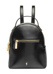 Small black women's backpack TOREC-1128-99(W26), product view from the front on a white background.