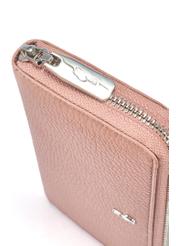 Large pink leather women's wallet PORES-0800F-31(W25), close-up of the product detail on a white background.