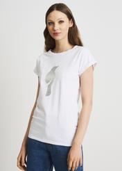 Women's white T-shirt with oriole TSHDT-0097-11(W22)-01