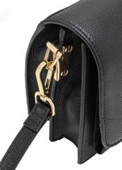 Black leather messenger bag TORES-1182-99(Z25), close-up of the product detail on a white background.
