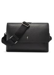 Leather black women's shoulder bag TORES-1347-9I(Z26), front product view on white background.