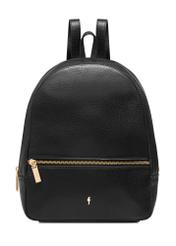 Black leather women's backpack TORES-0898D-99(Z25) - front view of the backpack on a white background.