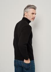 Men's black cotton hoodless sweatshirt BLZMT-0062-99(W24)-02
