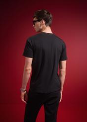 Black cotton men's t-shirt TSHMT-0115-99(Z24)