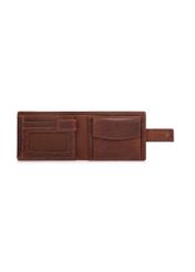 Men's leather wallet in cognac color PORMS-0691-1H(W26), product view inside on white background.