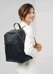 Women's two-compartment black backpack TOREC-0921-99(W24)-07